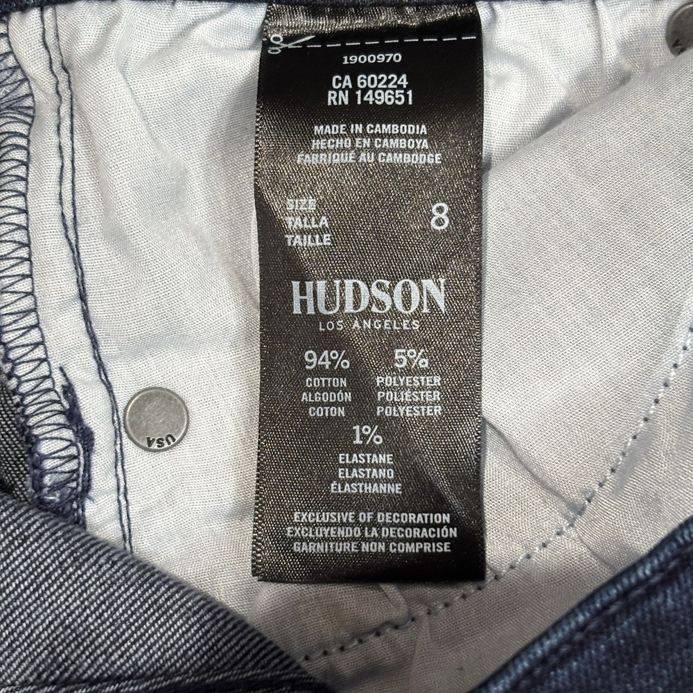Hudson Jeans Straight Leg Mid Rise Denim Dark Wash Stretch Womens Size 8/30x29 - Picture 9 of 11